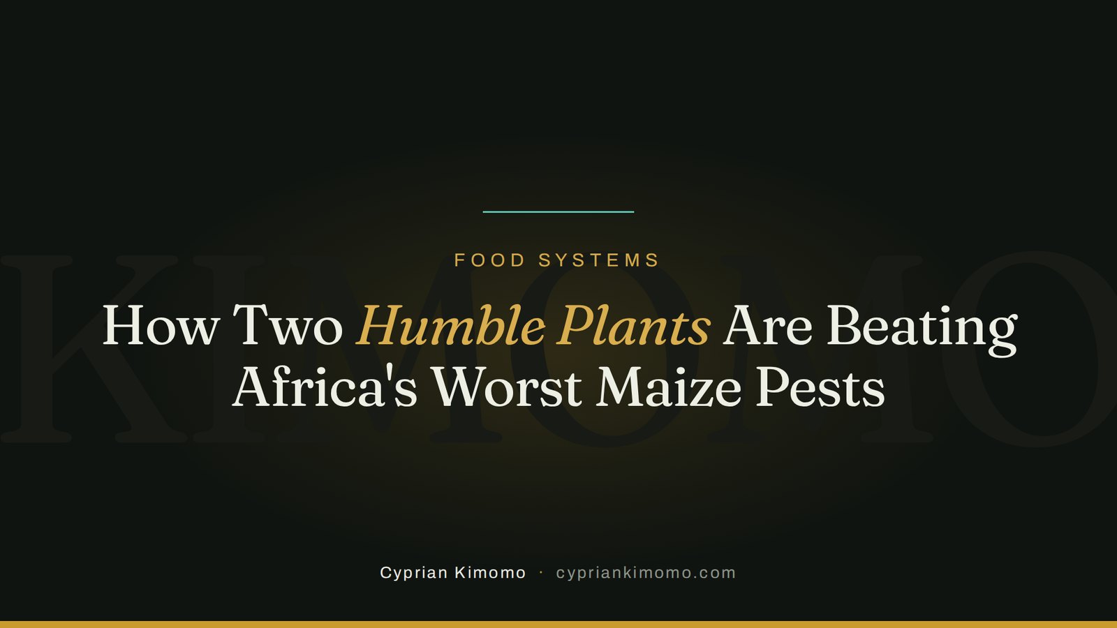Article cover reading How Two Humble Plants Are Beating Africa's Worst Maize Pests, with Humble Plants highlighted.